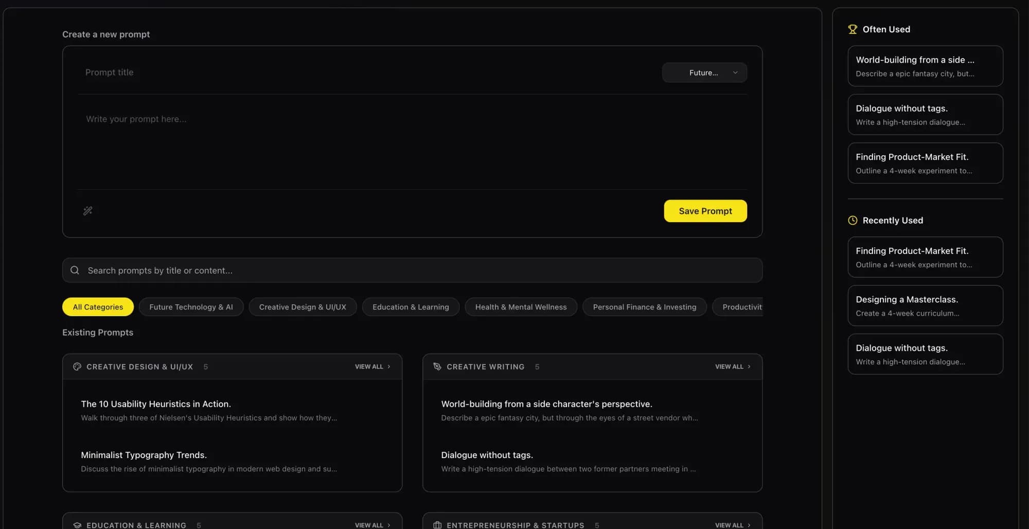 Prompt Kitchen Dashboard Interface
